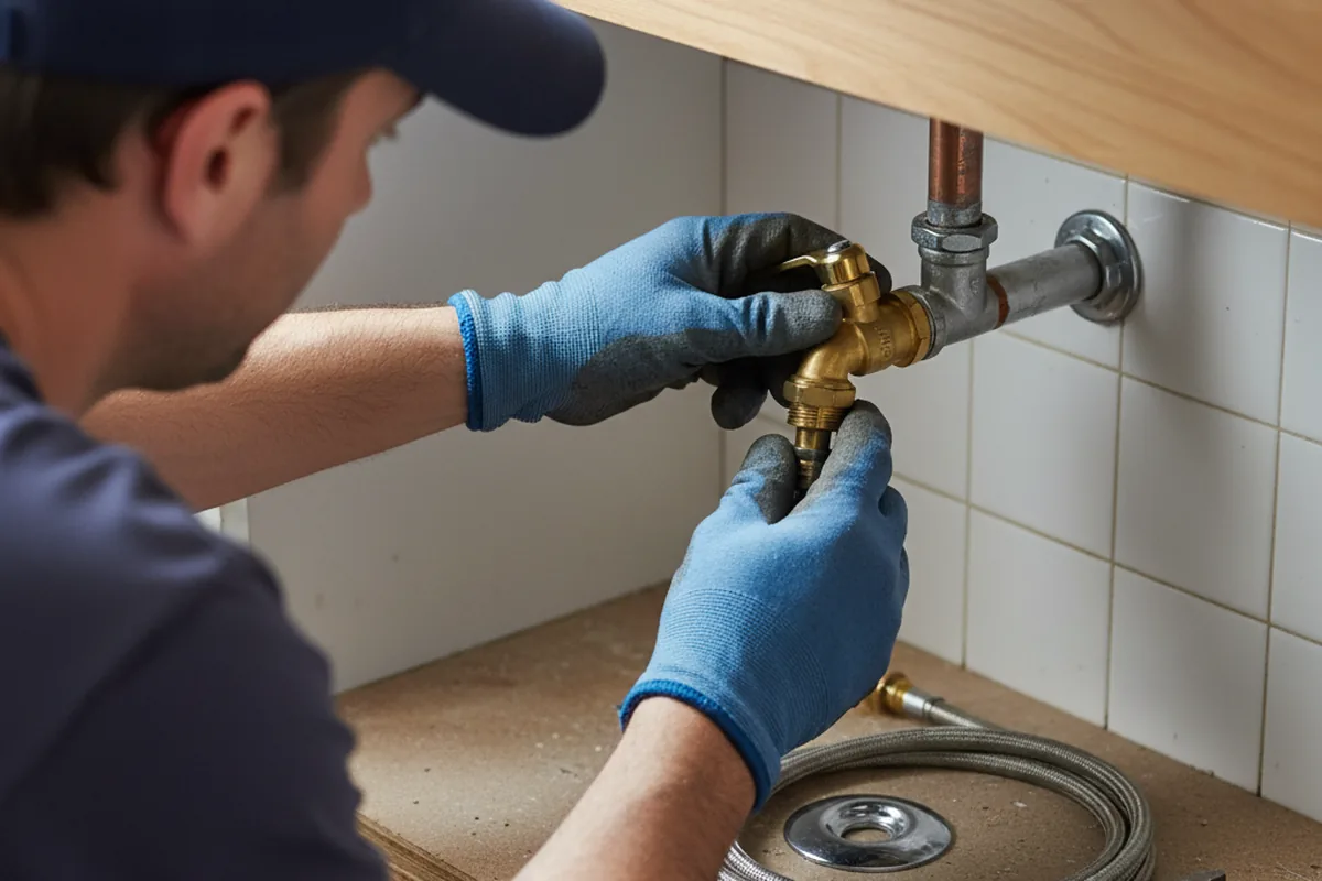 Shutoff valve and fitting work during Faucet and Fixture Repair in Riegelsville